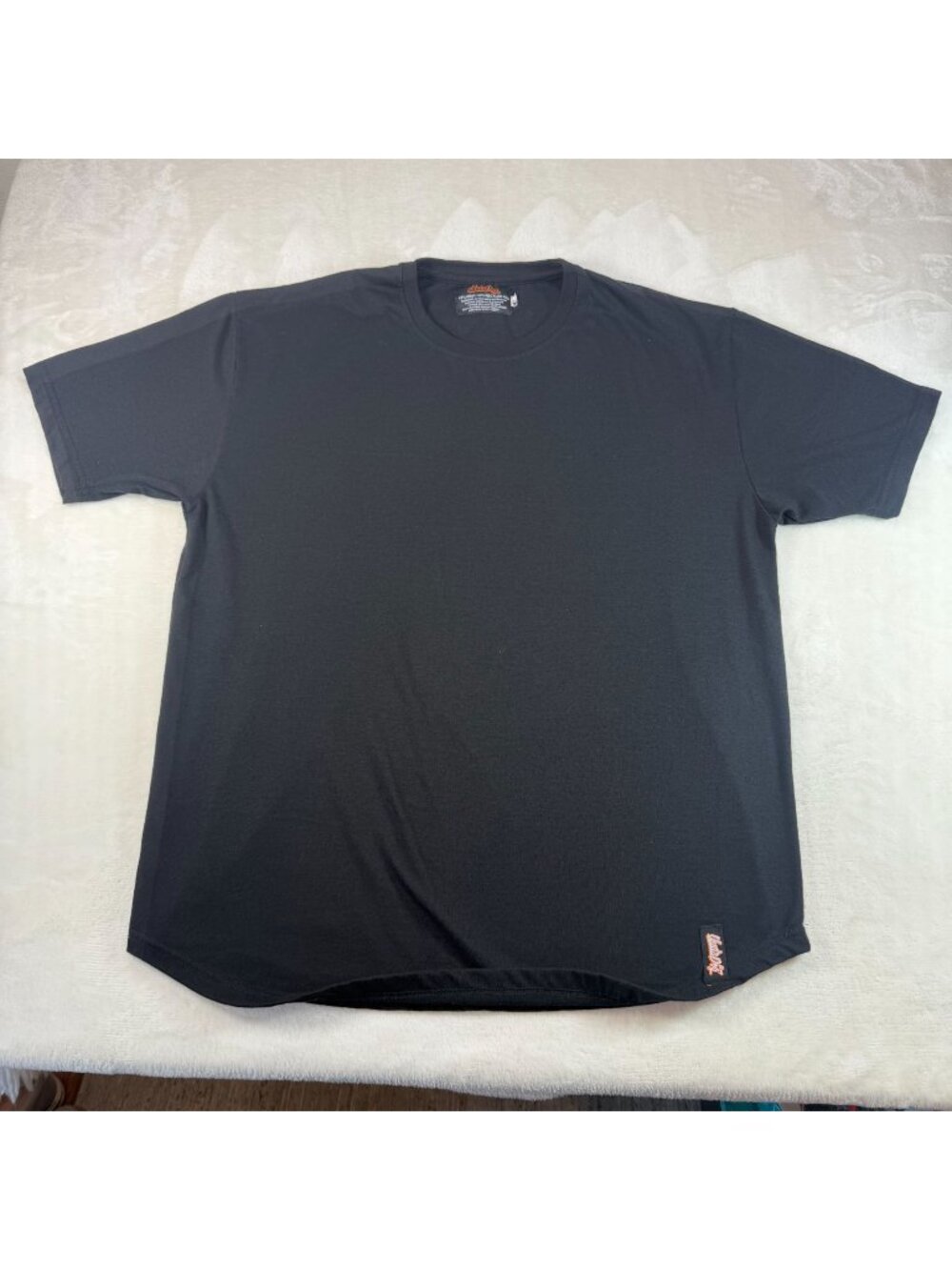 Underdog Black XL Hemp Athletic T Shirt Curved Hem Crew Neck Short Sleeve